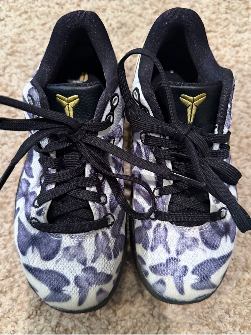 Nike Kids' Sneakers in Black, White and Purple Leopard Print